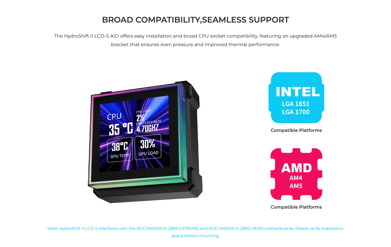 Lian Li HydroShift II LCD-S 360 AIO Liquid Cooler 3.4 Inch IPS LCD 360mm Radiator with CL or TL Wireless Fans | Black | White