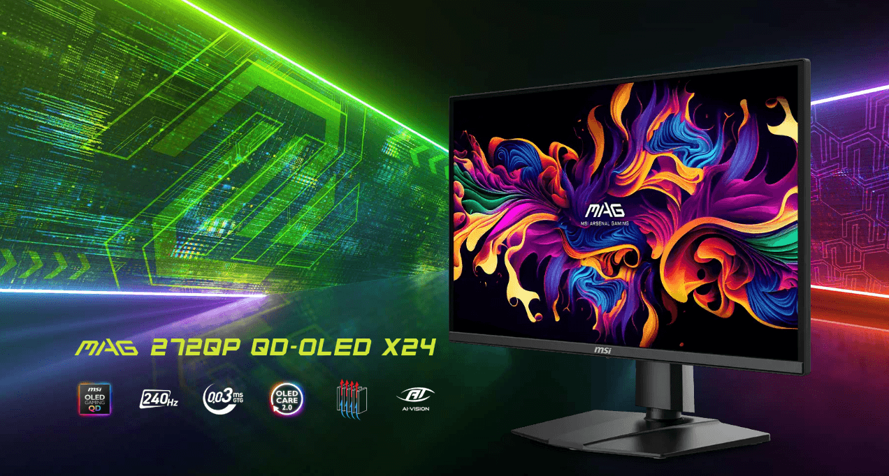 MSI MAG 272QP QD-OLED X24 26.5" WQHD 240Hz 0.03ms QD-OLED Gaming Monitor - MAG 272QP QD-OLED X24