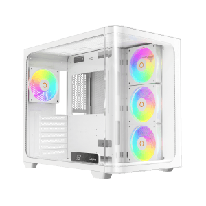 Ocypus Iota C70 WH Curve ARGB Digital White ATX Mid-Tower Case with Panoramic Glass and 6 Fans - IOTA-C70-WHD400CD-GL