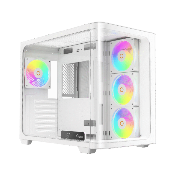 Ocypus Iota C70 WH Curve ARGB Digital White ATX Mid-Tower Case with Panoramic Glass and 6 Fans - IOTA-C70-WHD400CD-GL