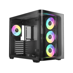OCYPUS Iota C70 Curve ARGB Digital Mid-Tower ATX Case with Panoramic Curved Glass - IOTA-C70-BKD400CD-GL