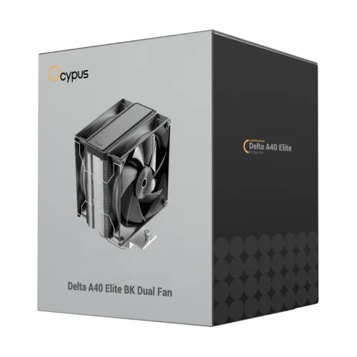 OCYPUS Delta A40 Elite BK Dual Fan CPU Air Cooler - 220W TDP - 4 Copper Heat Pipes - DELTA-A40-BK2NNWN00X-GL