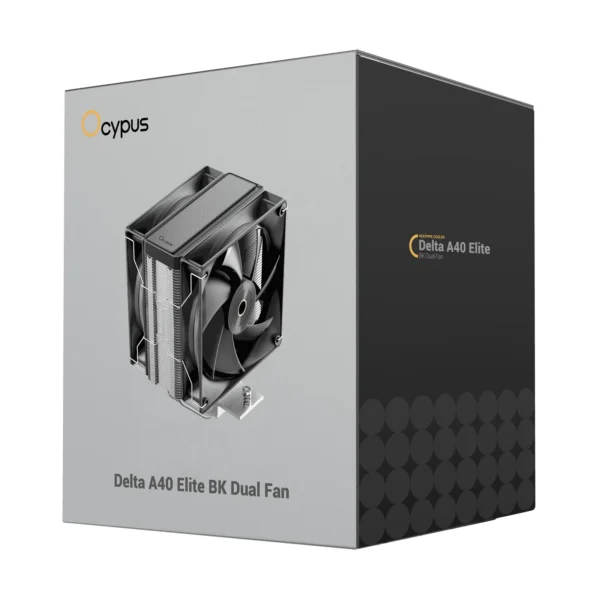 OCYPUS Delta A40 Elite BK Dual Fan CPU Air Cooler - 220W TDP - 4 Copper Heat Pipes - DELTA-A40-BK2NNWN00X-GL