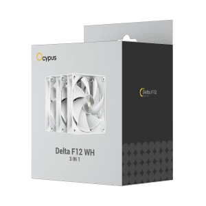 OCYPUS Delta F12 WH 120mm PWM Case Fan 3 in 1 Pack - Hydraulic Bearing - DELTA-F12-WH3NM00X-GL