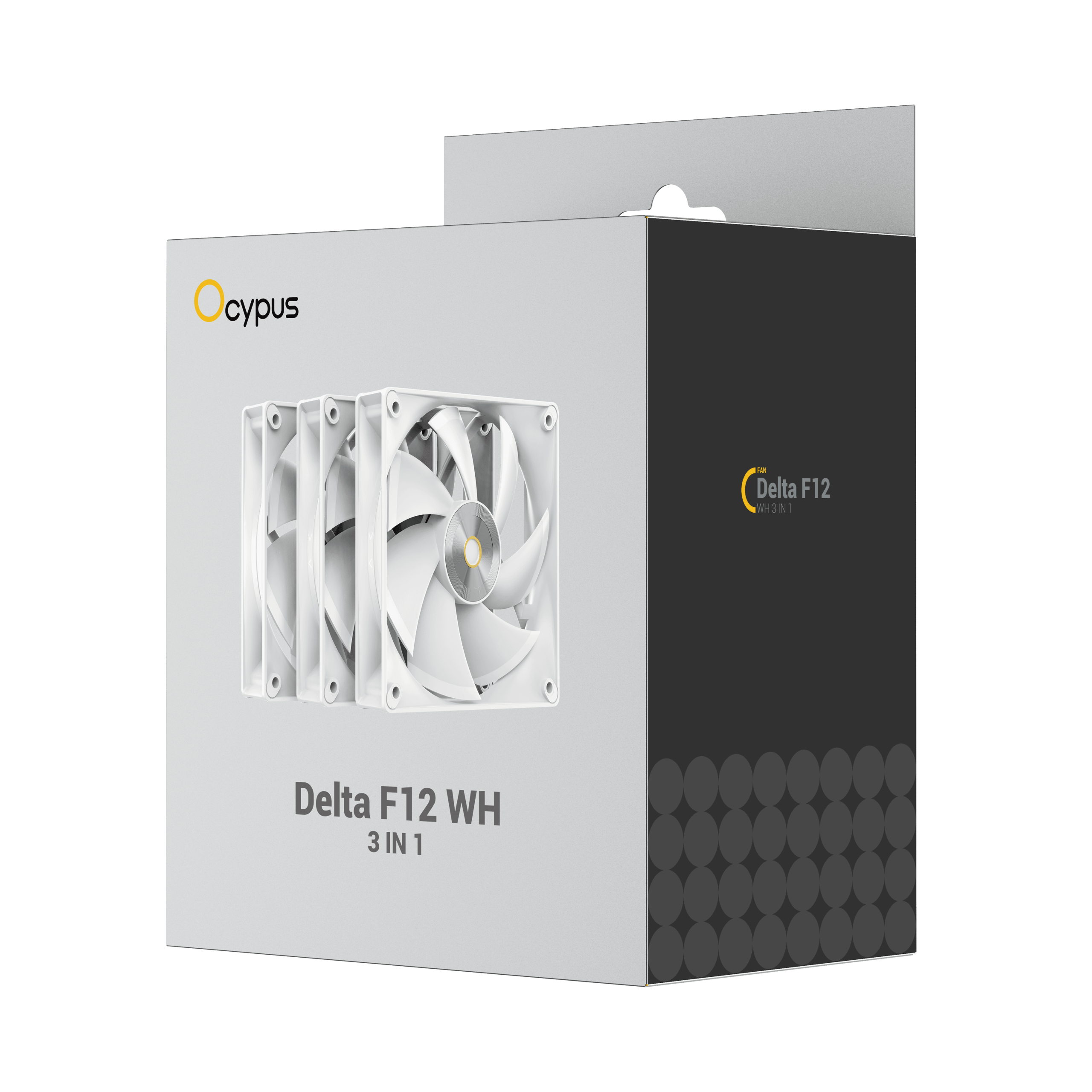 OCYPUS Delta F12 WH 120mm PWM Case Fan 3 in 1 Pack – Hydraulic Bearing – DELTA-F12-WH3NM00X-GL