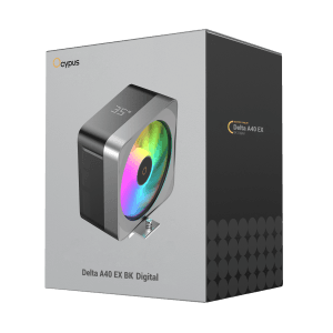 Ocypus Delta A40 EX BK Digital Single Tower CPU Air Cooler with Temp Display 200W TDP - DELTA-A40-BK1NAWD00E-GL
