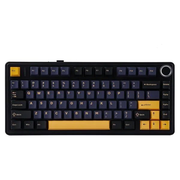 Aula F75 Wireless Mechanical Keyboard - Thunder Black - Gray Wood Switch - 4000mAh - Aula F75 Thunder Black
