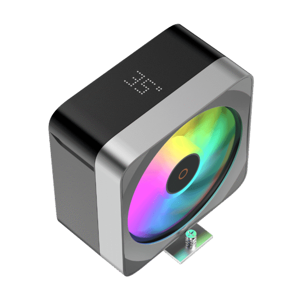 Ocypus Delta A40 EX BK Digital Single Tower CPU Air Cooler with Temp Display 200W TDP - DELTA-A40-BK1NAWD00E-GL