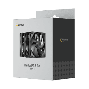 OCYPUS Delta F12 BK 120mm PWM Case Fan 3 in 1 Pack - Hydraulic Bearing - DELTA-F12-BK3NM00X-GL