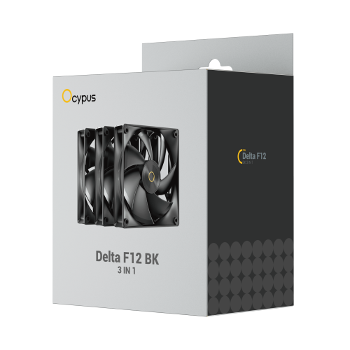 OCYPUS Delta F12 BK 120mm PWM Case Fan 3 in 1 Pack - Hydraulic Bearing - DELTA-F12-BK3NM00X-GL