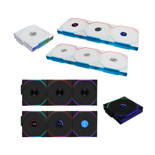 Lian Li UNI FAN TL Wireless LCD & LED - 2.4GHz L-Wireless Sync - LCP Fan Blades - 120mm 140mm - Standard & Reverse Blade - Black, White