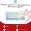 Aula F75 75% Wireless Mechanical Keyboard Tri-Mode RGB Gray Wood V3 Switch Seasalt Blue - Aula F75 Seasalt Blue