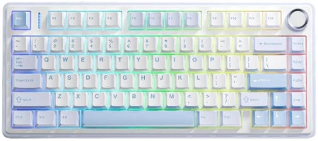 Aula F75 75% Wireless Mechanical Keyboard Tri-Mode RGB Gray Wood V3 Switch Seasalt Blue - Aula F75 Seasalt Blue