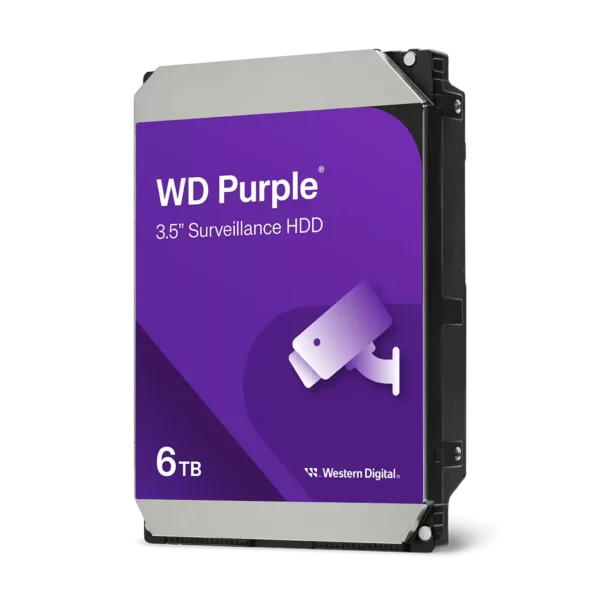 Western Digital WD Purple 3.5 Inch 6TB 256MB Cache SATA 6Gbps Surveillance HDD - WD63PURZ