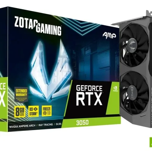 ZOTAC GeForce RTX 3050 AMP 8GB GDDR6 128 bit IceStorm 2.0 Graphics Card - ZT-A30500F-10M