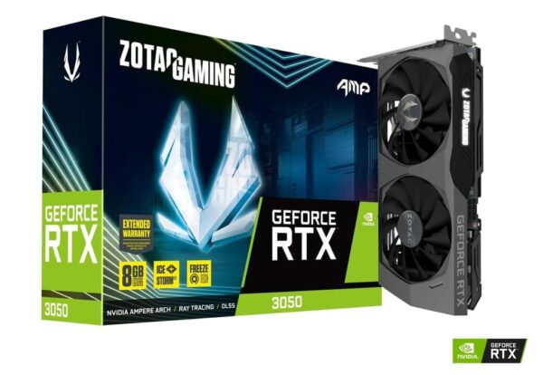 zt-a30500f-10m-image01_0 (1) ZOTAC GeForce RTX 3050 AMP 8GB GDDR6 128 bit IceStorm 2.0 Graphics Card - ZT-A30500F-10M