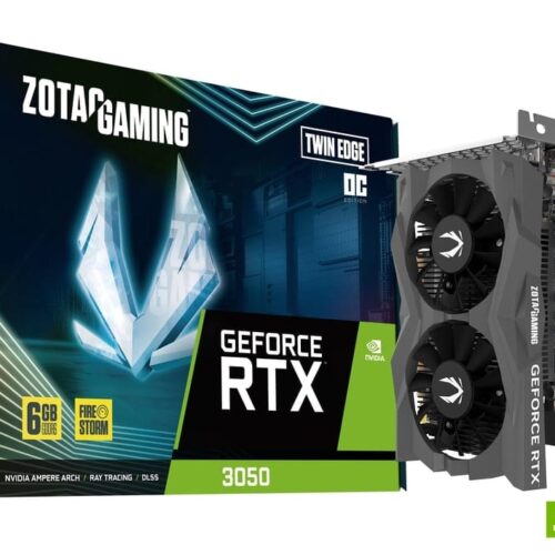 Zotac Gaming GeForce RTX 3050 Twin Edge OC 6GB GDDR6 96 bit Dual Fan Compact Graphics Card - ZT-A30510H-10L