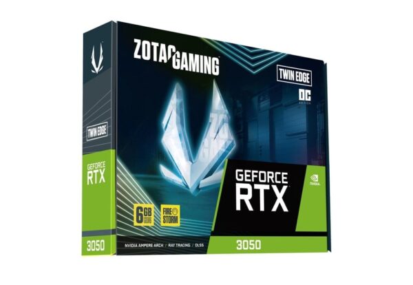 Zotac Gaming GeForce RTX 3050 Twin Edge OC 6GB GDDR6 96 bit Dual Fan Compact Graphics Card - ZT-A30510H-10L