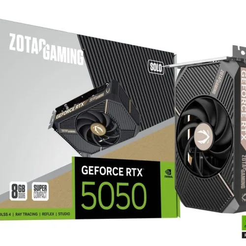 Zotac Gaming GeForce RTX 5050 Solo 8GB GDDR6 128 bit Blackwell DLSS 4 Compact ITX Graphics Card - ZT-B50500G-10L