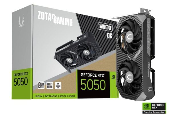 zt-b50500h-10m-image01 Zotac Gaming GeForce RTX 5050 Twin Edge OC 8GB GDDR6 128 bit Blackwell DLSS 4 Graphics Card - ZT-B50500H-10M