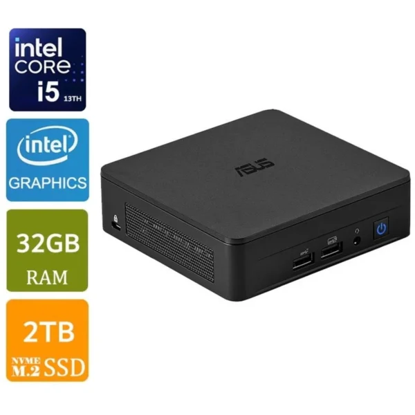 ASUS NUC 13 Pro i5-13420H Slim Barebone Mini PC - Intel Wi-Fi 6E - Dual Thunderbolt 4 - RNUC13ANKH500000I