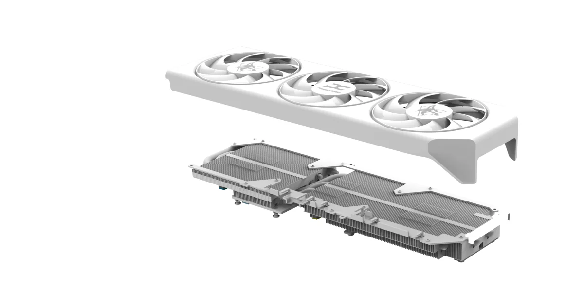 PowerColor Hellhound Spectral White AMD Radeon RX 9060 XT 16GB GDDR6 128-bit PCIe 5.0 - RX9060XT 16G-L/OC/WHITE