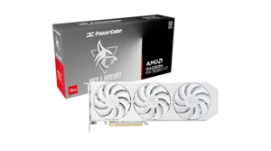 PowerColor Hellhound Spectral White AMD Radeon RX 9060 XT 16GB GDDR6 128-bit PCIe 5.0 - RX9060XT 16G-L/OC/WHITE