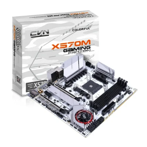 Colorful CVN X570M GAMING FROZEN V14 AMD X570 AM4 mATX Motherboard White - COLORFUL CVN X570M GAMING FROZEN V14 - WHITE