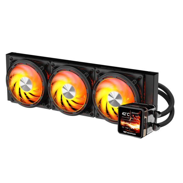 DarkFlash Explore DE360 360mm Liquid CPU Cooler - 2.88" Magnetic IPS Screen - ARGB - 4000 RPM Pump - DF Explore DE360