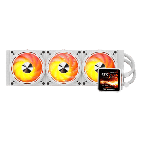 DarkFlash Explore DE360 360mm Liquid CPU Cooler - 2.88" Magnetic IPS Screen - ARGB - 4000 RPM Pump - DF Explore DE360 - White
