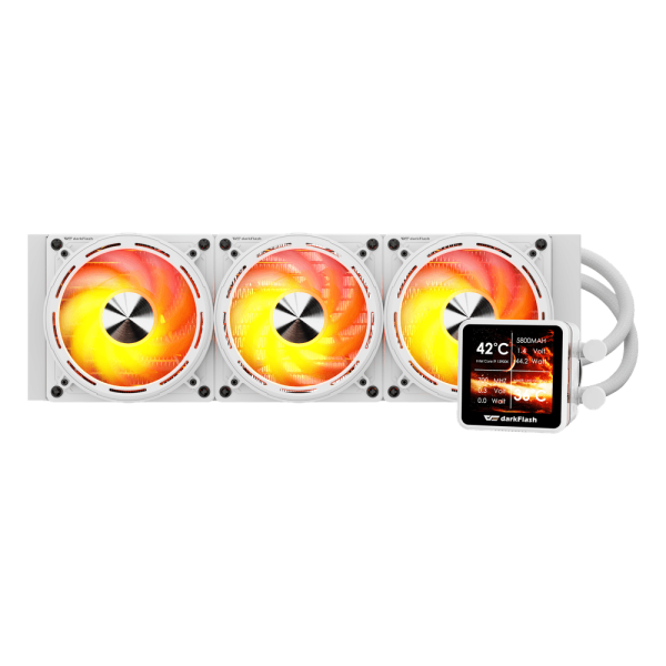 DarkFlash Explore DE360 360mm Liquid CPU Cooler - 2.88" Magnetic IPS Screen - ARGB - 4000 RPM Pump - DF Explore DE360