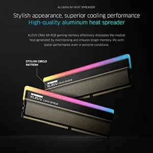 KLEVV Cras XR RGB 16GB Kit 2x8GB DDR4-3600MHz CL18 Gaming Desktop RAM - KD48GU880-36A180Z