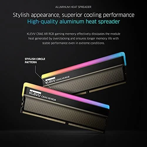 KLEVV Cras XR RGB 16GB Kit 2x8GB DDR4-3600MHz CL18 Gaming Desktop RAM - KD48GU880-36A180Z