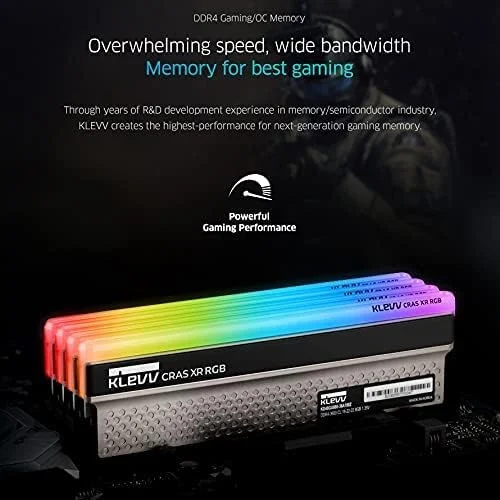 KLEVV Cras XR RGB 16GB Kit 2x8GB DDR4-3600MHz CL18 Gaming Desktop RAM - KD48GU880-36A180Z