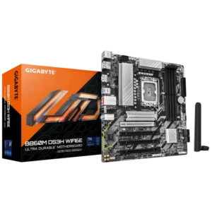 Gigabyte B860M DS3H WIFI6E Intel B860 LGA 1851 mATX Motherboard - DDR5 PCIe 5.0 WiFi 6E - GA-B860M-DS3H-WIFI6E