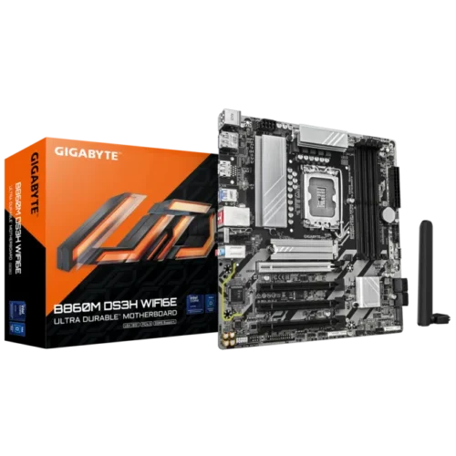 Gigabyte B860M DS3H WIFI6E Intel B860 LGA 1851 mATX Motherboard - DDR5 PCIe 5.0 WiFi 6E - GA-B860M-DS3H-WIFI6E