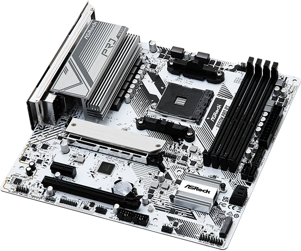ASRock B550M Pro RS AMD B550 AM4 Micro ATX Motherboard White - ASROCK B550M PRO RS (White Motherboard)