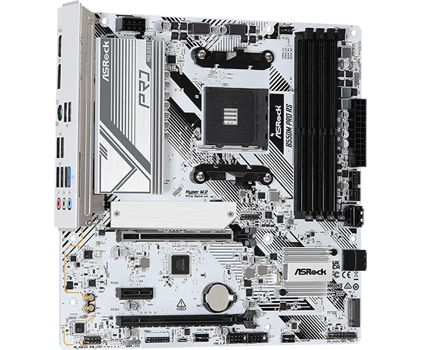 ASRock B550M Pro RS AMD B550 AM4 Micro ATX Motherboard White - ASROCK B550M PRO RS (White Motherboard)