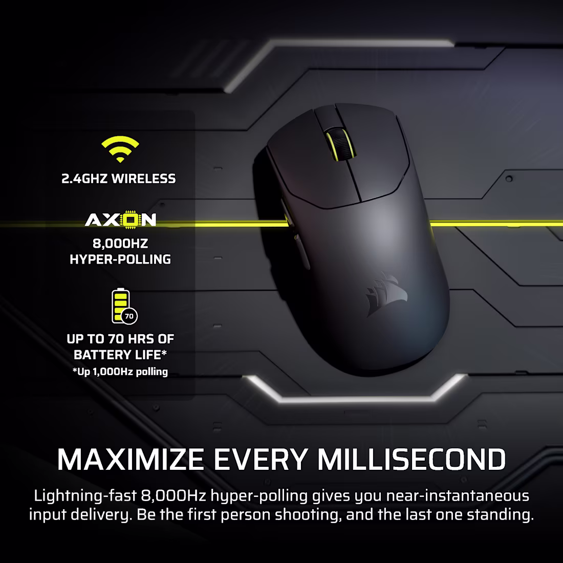 CORSAIR SABRE V2 PRO ULTRALIGHT Wireless Gaming Mouse - 36g - 33K DPI - 8000Hz - CS-CH-931G000-WW