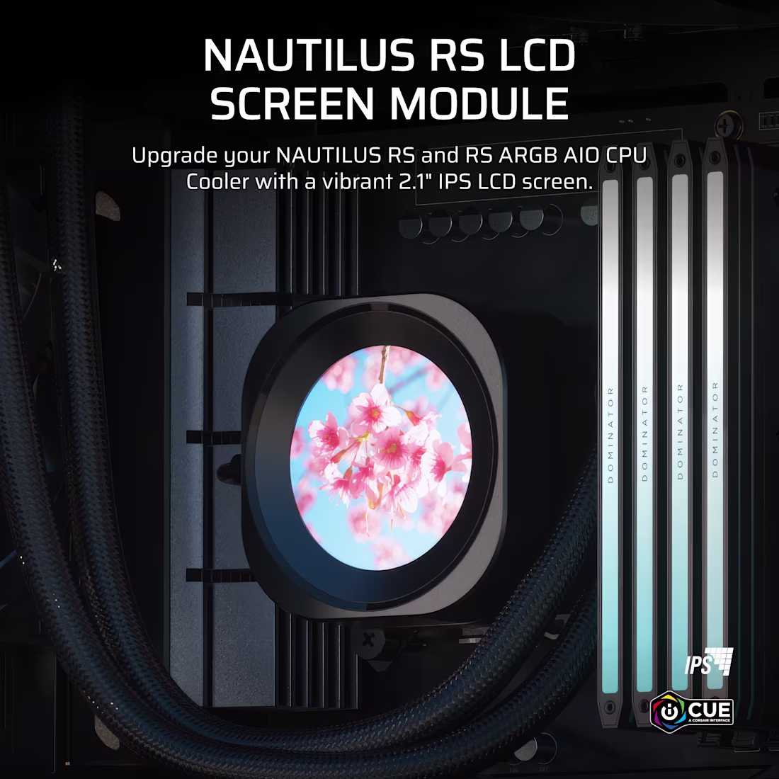 CORSAIR NAUTILUS LCD Module - 2.1 Inch IPS LCD Screen - 480x480 Resolution - Black - CS-CW-9061029-WW