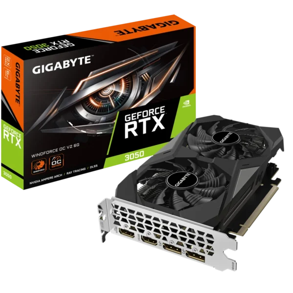 GIGABYTE GeForce RTX 3050 WINDFORCE OC 6G GDDR6 Dual Fan Graphics Card - GV-N3050WF2V2-6GD