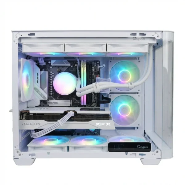Haze | White Aesthetic Performance Gaming PC - Ryzen 7 9700X - RX 9060 XT 16GB - 1TB Gen4 SSD - WiFi 6E