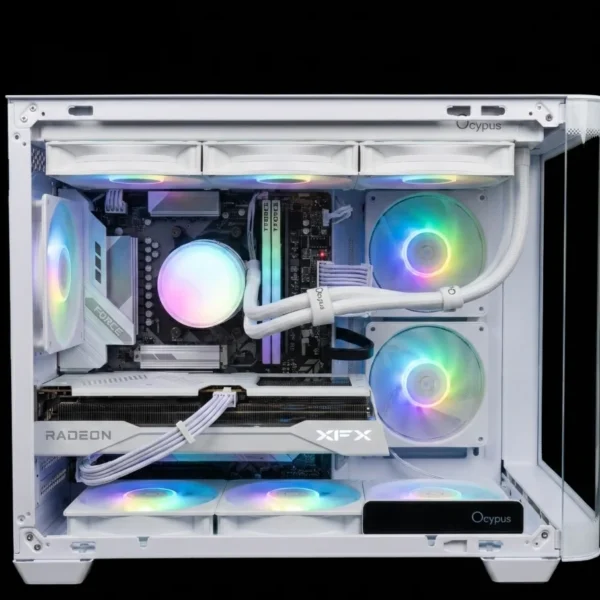 Haze | White Aesthetic Performance Gaming PC - Ryzen 7 9700X - RX 9060 XT 16GB - 1TB Gen4 SSD - WiFi 6E