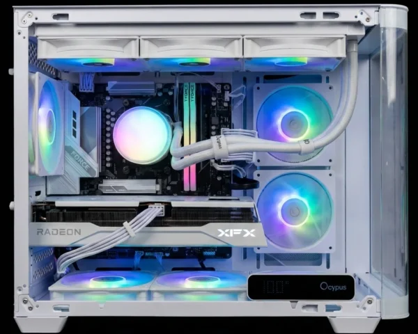 Haze | White Aesthetic Performance Gaming PC - Ryzen 7 9700X - RX 9060 XT 16GB - 1TB Gen4 SSD - WiFi 6E