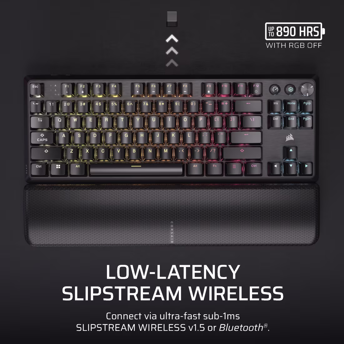 CORSAIR K70 CORE TKL Wireless Mechanical Gaming Keyboard - MLX Red v2 Linear Switches - RGB - CS-CH-914901E-NA