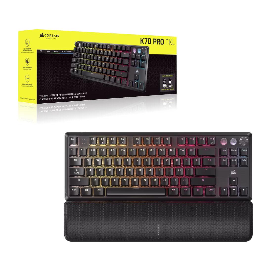 K70_PRO_TKL_BLACK_14 CORSAIR K70 PRO TKL Magnetic-Mechanical Gaming Keyboard - MGX Hyperdrive Hall Effect Switches - 8000Hz - CH-911911G-NA