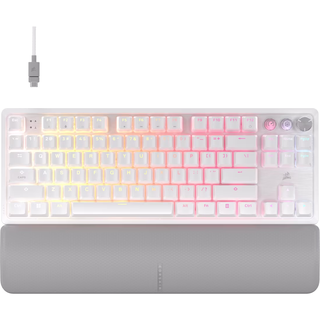 CORSAIR K70 PRO TKL Magnetic-Mechanical Gaming Keyboard - MGX Hyperdrive Hall Effect Switches - White - CS-CH-911921G-NA