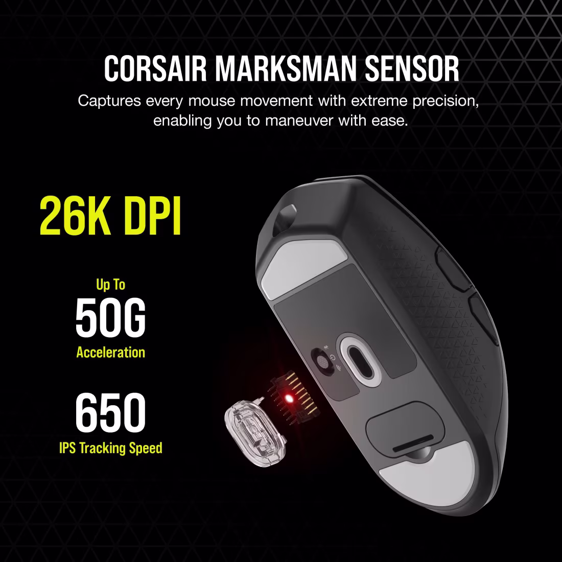 CORSAIR KATAR ELITE WIRELESS Gaming Mouse - 26K DPI Marksman Optical Sensor - RGB - CS-CH-931C111-AP