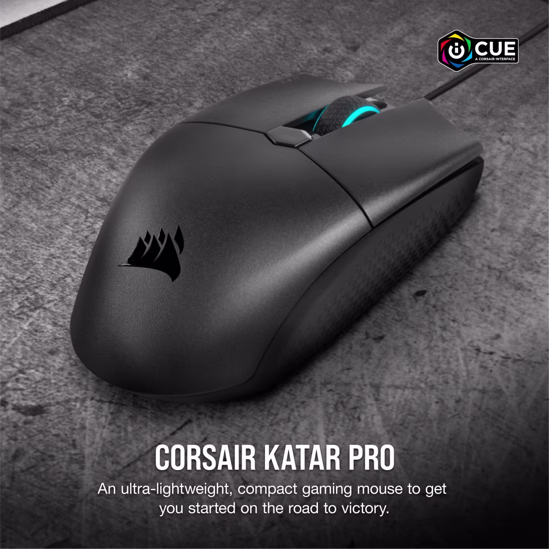 CORSAIR KATAR PRO Ultra-Light Wired Gaming Mouse - 12,400 DPI - 69g - 2-Zone RGB - Black - CS-CH-930C011-AP