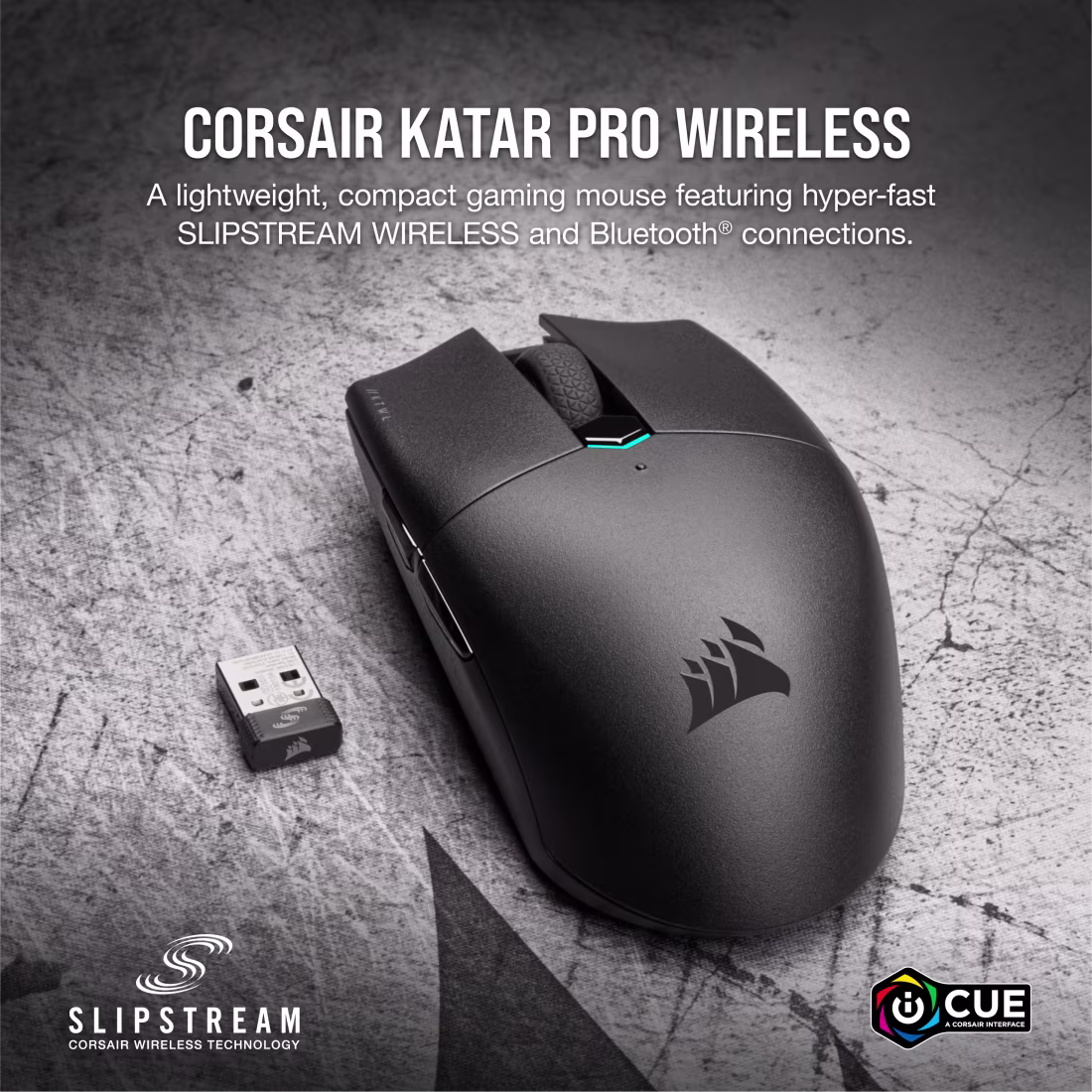 CORSAIR KATAR PRO Wireless Gaming Mouse - SLIPSTREAM Wireless - Bluetooth - 96g Lightweight - CS-CH-931C011-AP